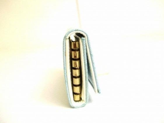 Pre-owned GUCCI coated canvas Small Leather Goods Light Blue GG Supreme Canvas Metal Nameplate Long Wallet
