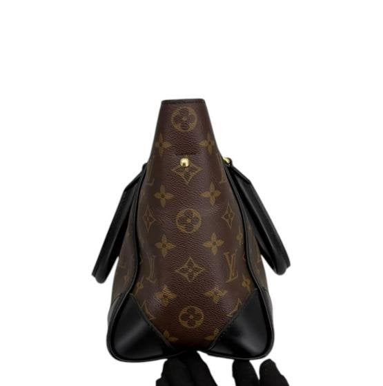 Flandrin Monogram Canvas Black Leather Trim Tote Handbag