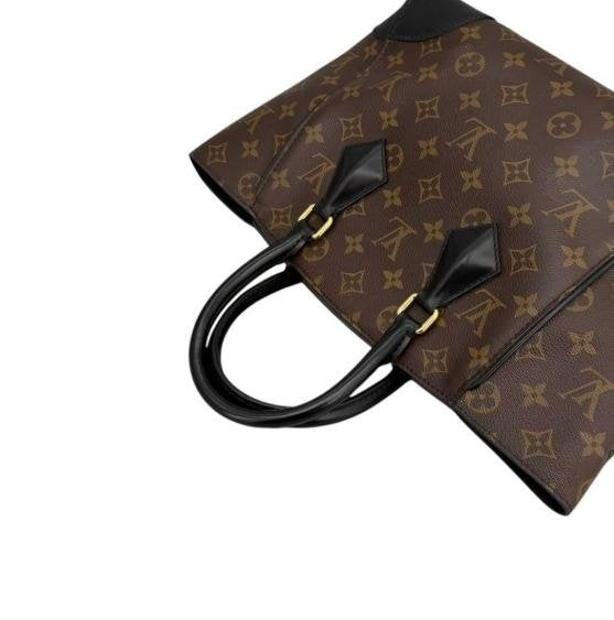 Flandrin Monogram Canvas Black Leather Trim Tote Handbag
