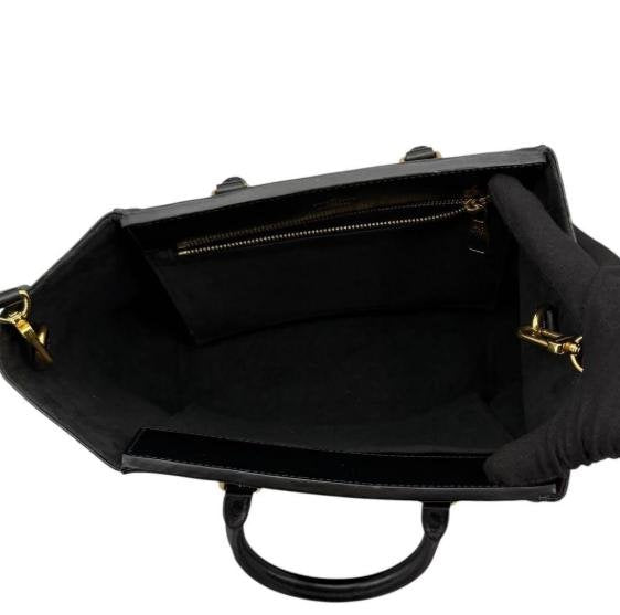 Flandrin Monogram Canvas Black Leather Trim Tote Handbag
