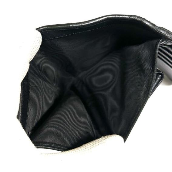 Black Matelasse Quilted Tri Fold Short Flap Wallet