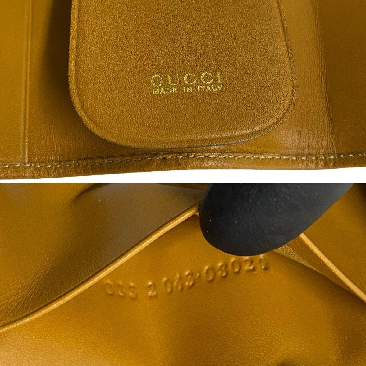 Pre-owned GUCCI Canvas Small Leather Goods Vintage Monogram Caramel Leather Flap Short Card Holder