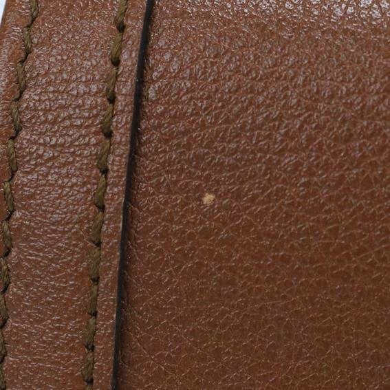 Pre-owned GUCCI Calfskin Small Leather Goods Caramel Smooth Leather Interlocking GG Bamboo Short Flap Wallet