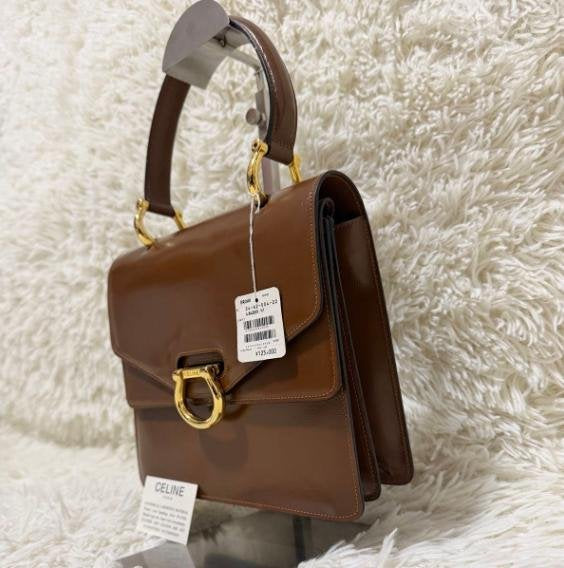 Celine Vintage Horsebit Series Brown Smooth Flap Top Handle Handbag