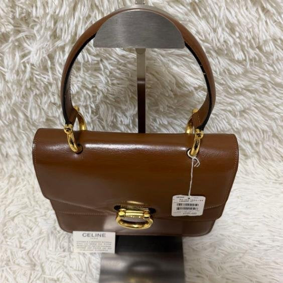 Celine Vintage Horsebit Series Brown Smooth Flap Top Handle Handbag