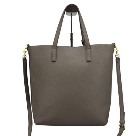 Yves Saint Laurent Grey Grain Leather Shopper Tote Handbag & Crossbody Bag
