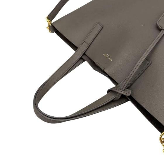 Yves Saint Laurent Grey Grain Leather Shopper Tote Handbag & Crossbody Bag