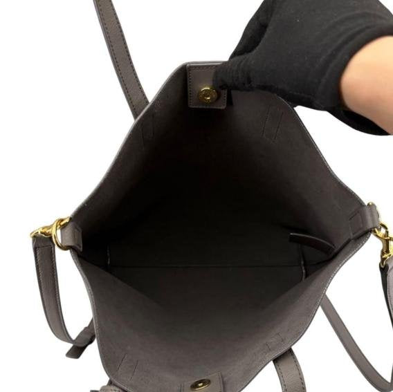 Yves Saint Laurent Grey Grain Leather Shopper Tote Handbag & Crossbody Bag