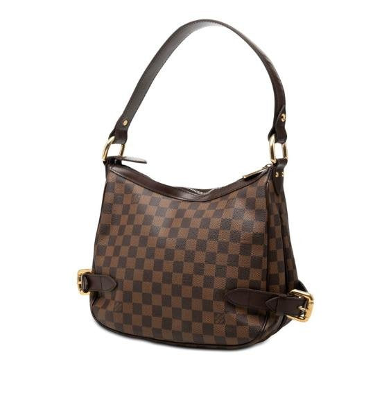 Damier Ebene Canvas Buckle Flap Hobo Crossbody Bag
