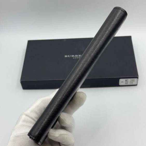 Burberry Black Embossed Cowhide Leather Long Bifold Wallet