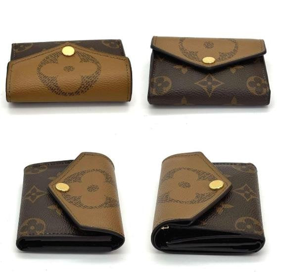 Monogram Reverse Envelope Style Snap Short Wallet