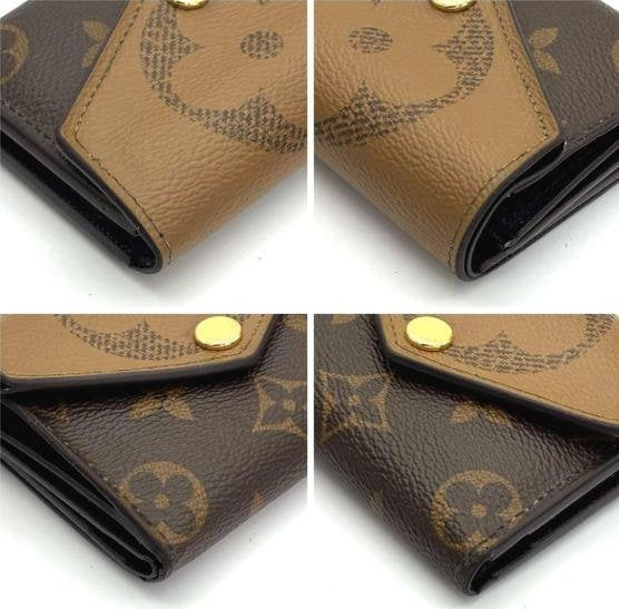Monogram Reverse Envelope Style Snap Short Wallet