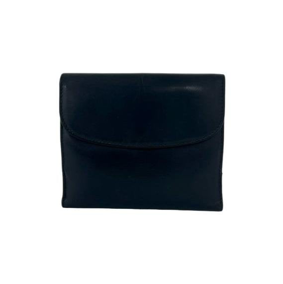 Gucci Black Smooth Leather Twist Gold‑Clasp Bifold Wallet