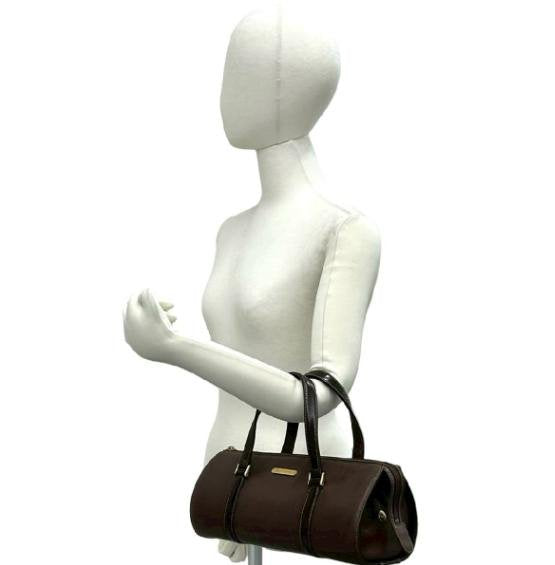 Burberry Brown Leather Cylinder Barrel Handbag