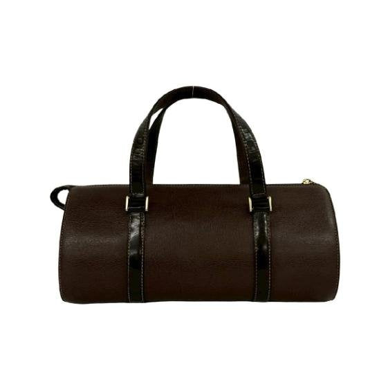 Burberry Brown Leather Cylinder Barrel Handbag