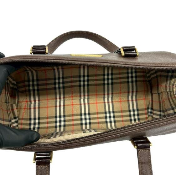 Burberry Brown Leather Cylinder Barrel Handbag