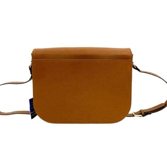 Yves Saint Laurent Tan Grain Leather Vintage Coin‑Stud Flap Crossbody Bag
