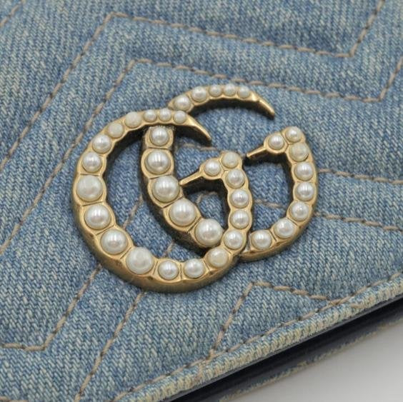 GG Marmont Pearl GG Short Folding Wallet