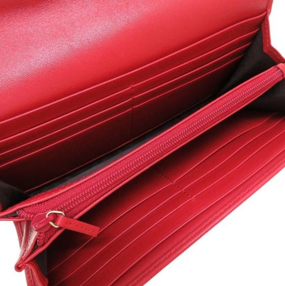 Gucci Embossed Large GG Red Long Flap Wallet