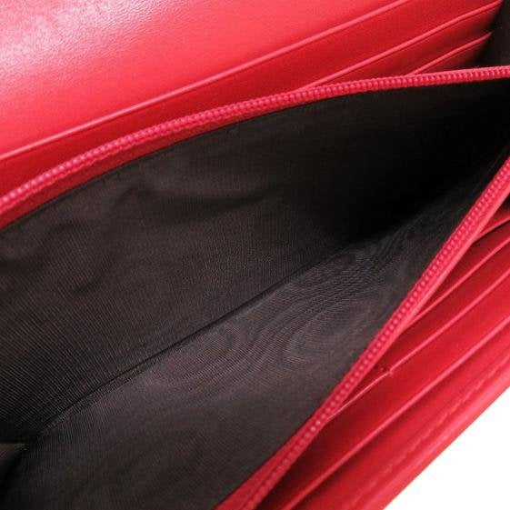 Gucci Embossed Large GG Red Long Flap Wallet