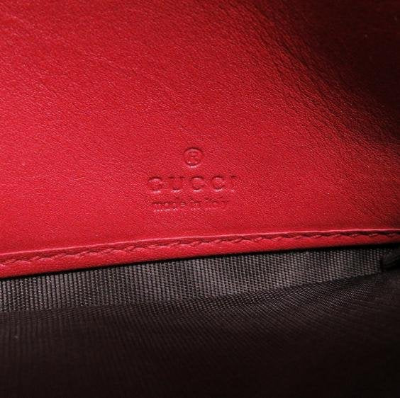 Gucci Embossed Large GG Red Long Flap Wallet