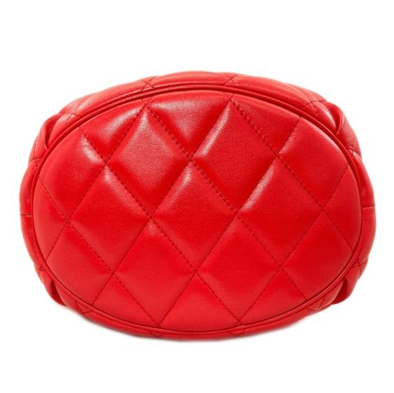 Balenciaga Red Quilted Drawstring Bucket Handbag Crossbody
