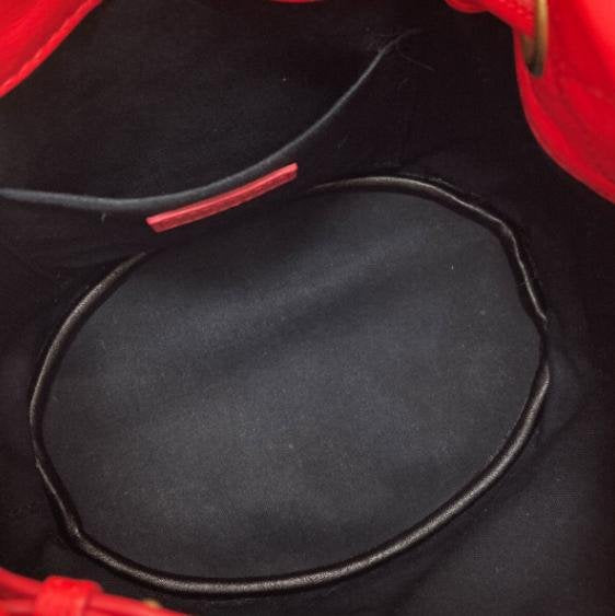 Balenciaga Red Quilted Drawstring Bucket Handbag Crossbody