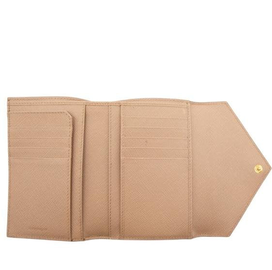 Prada Nude Saffiano Envelope Short Wallet