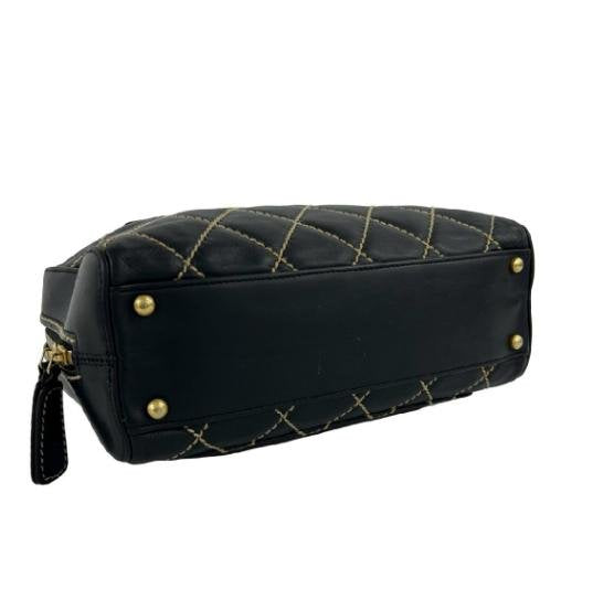 Chanel Stitched Diamond Quilt Boston Handbag
