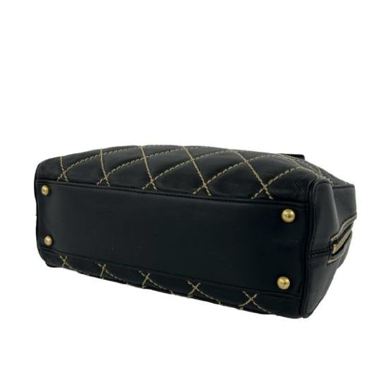 Chanel Stitched Diamond Quilt Boston Handbag