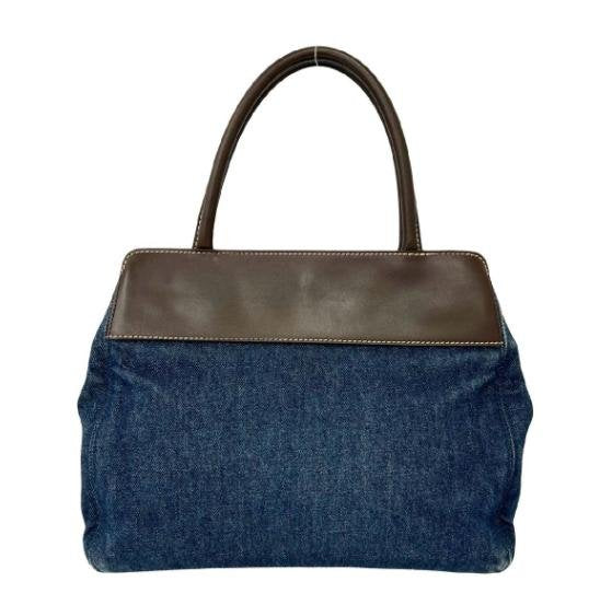Chanel Blue Leather Trim CC Handbag