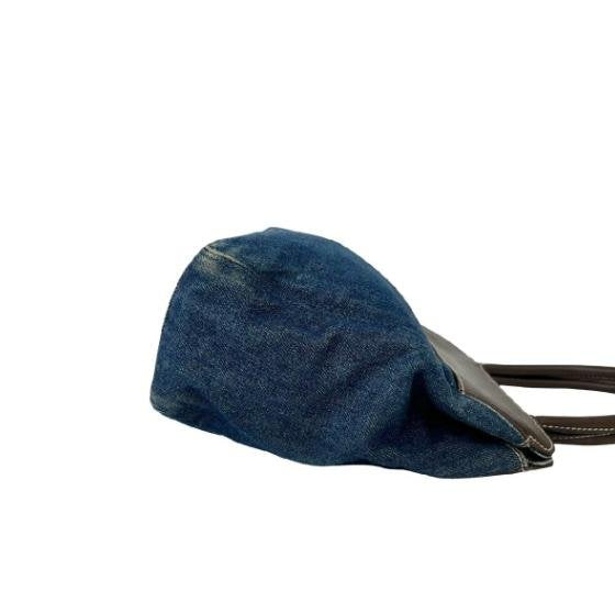 Chanel Blue Leather Trim CC Handbag
