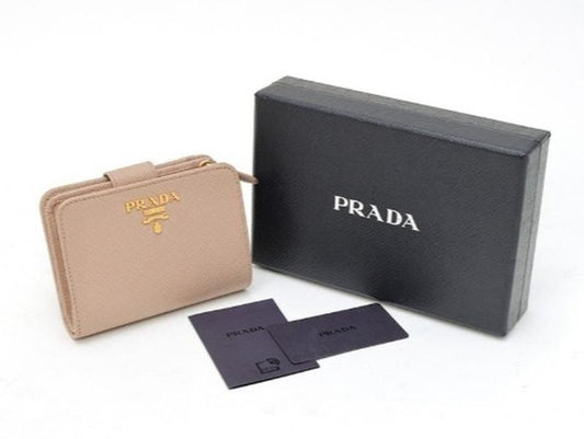Prada Saffiano Compact Zip Bifold Wallet