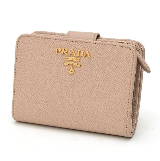 Prada Saffiano Compact Zip Bifold Wallet