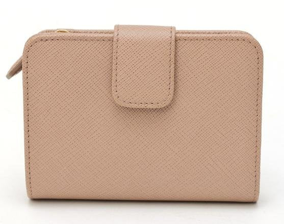 Prada Saffiano Compact Zip Bifold Wallet