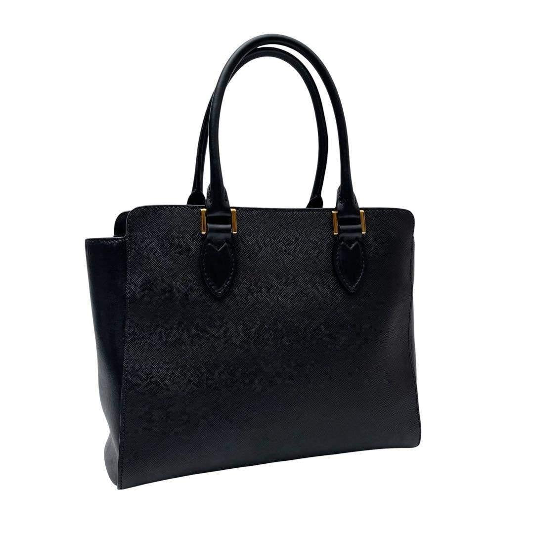 Prada Black Saffiano Leather Galleria Tote Handbag With Detachable Strap