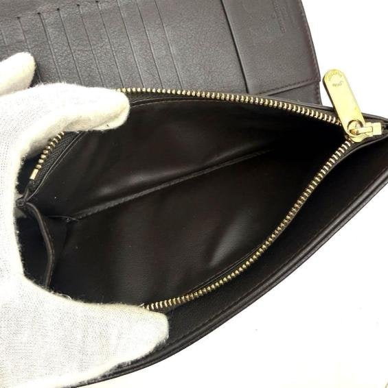 Louis Vuitton Black Monogram Perforated Leather Long Flap Wallet