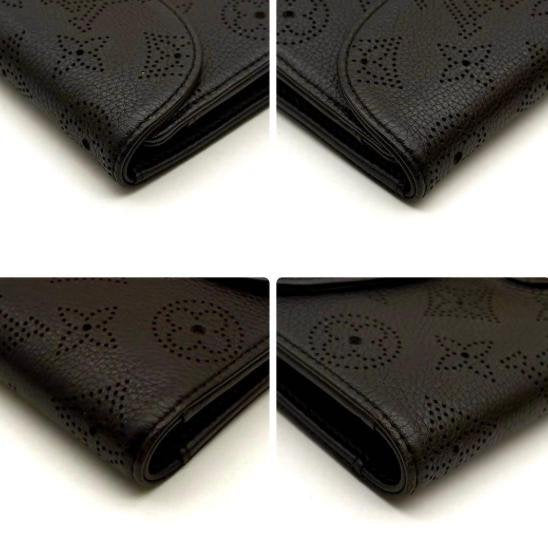 Louis Vuitton Black Monogram Perforated Leather Long Flap Wallet