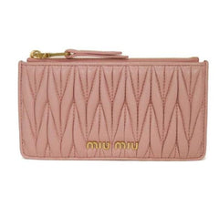 Miu Miu Matelassé Nappa Leather Zip Card Holder